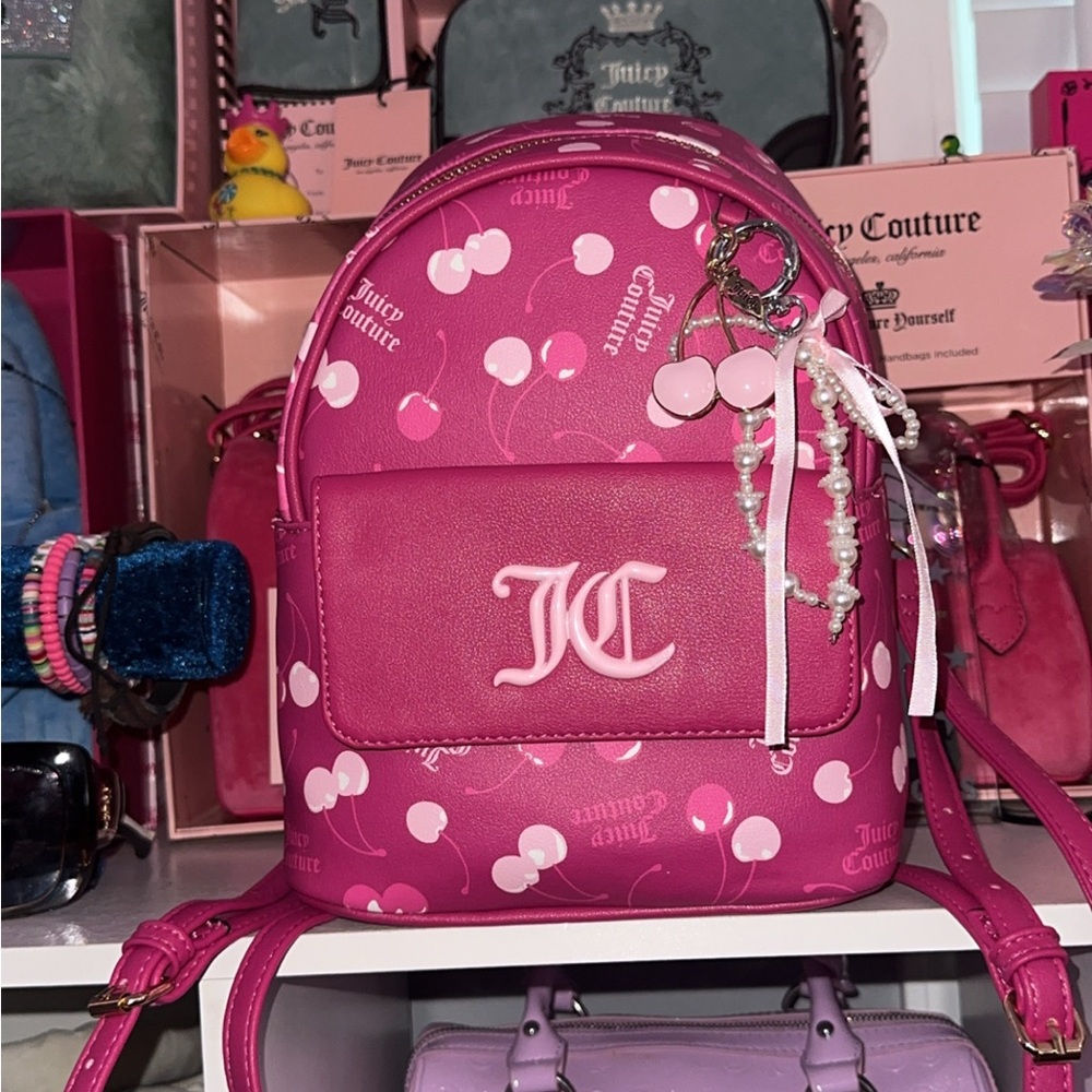 Juicy Couture Pink Cherry Print Backpack